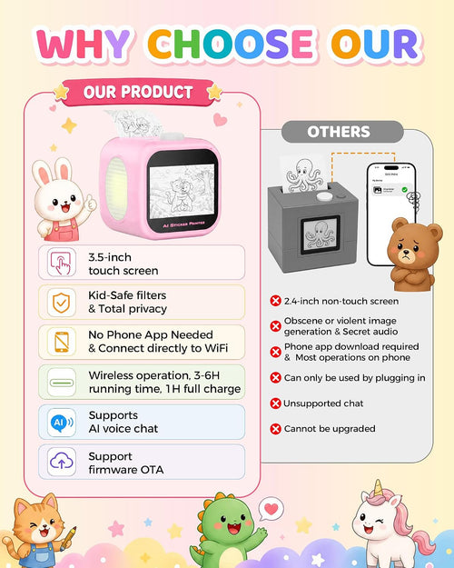 KeepHi AI Voice Sticker Printer for Kids