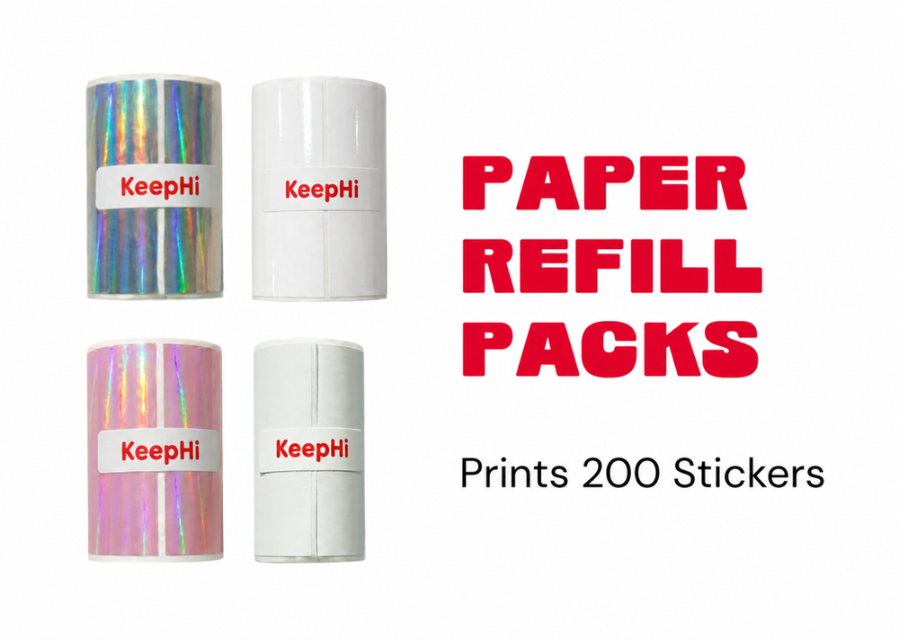 KeepHi paper refill packs in classic, holographic, gold, and pink finishes