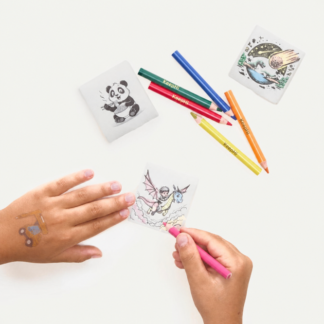 Coloring and sharing a printed sticker